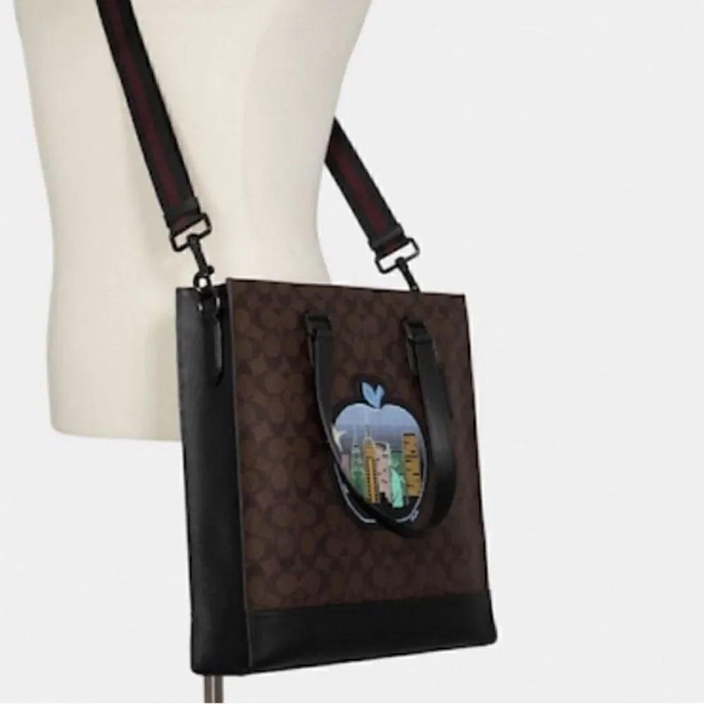 🔥🎁NEW! Coach Graham Tote Handbag Apple Patch Mahoganny Msrp:$528.00